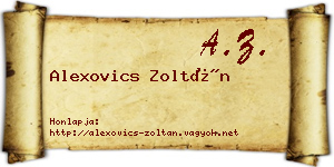 Alexovics Zoltán névjegykártya
