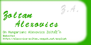 zoltan alexovics business card